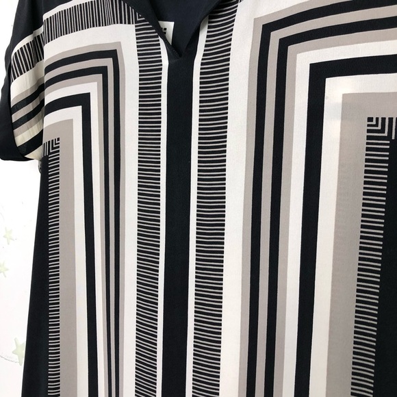 CYNTHIA Rowely geometric silk  Shift mini dress - Picture 3 of 8